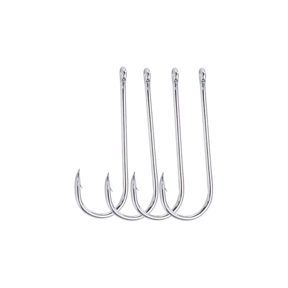 

High Carbon Steel Barbed Fishhook Jig Carp Fishing Lure Worm Hook 1-10# Fishing Hook With Big Eyes Ring Fly Fishing Accessories