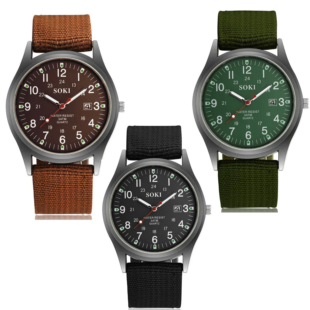 2024 New Men Watch Casual Calendar Function Hand Ornament Weaving Belt Luminous Sport Quartz Watches Birthday Gifts 2