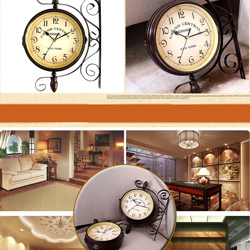 12 Inch Outdoor Clock Thermometer Indoor Waterproof Wall Clock