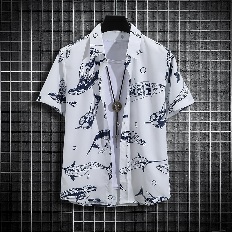 

【14 colors】Men's Tropical Short Sleeve Printed Shirt Unisex Casual Tops