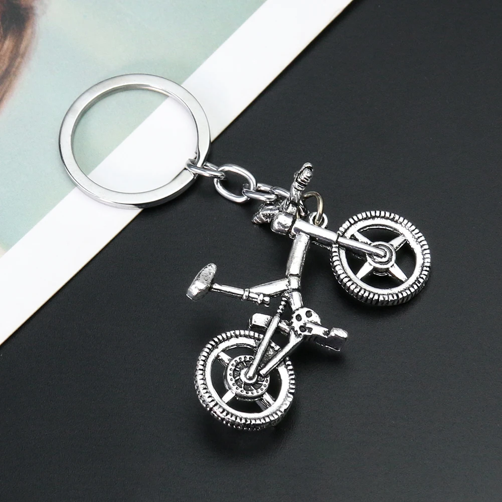 Punk Mountain Bike Keychain Enthusiast Bicycle BMX Pendant Men Key Ring