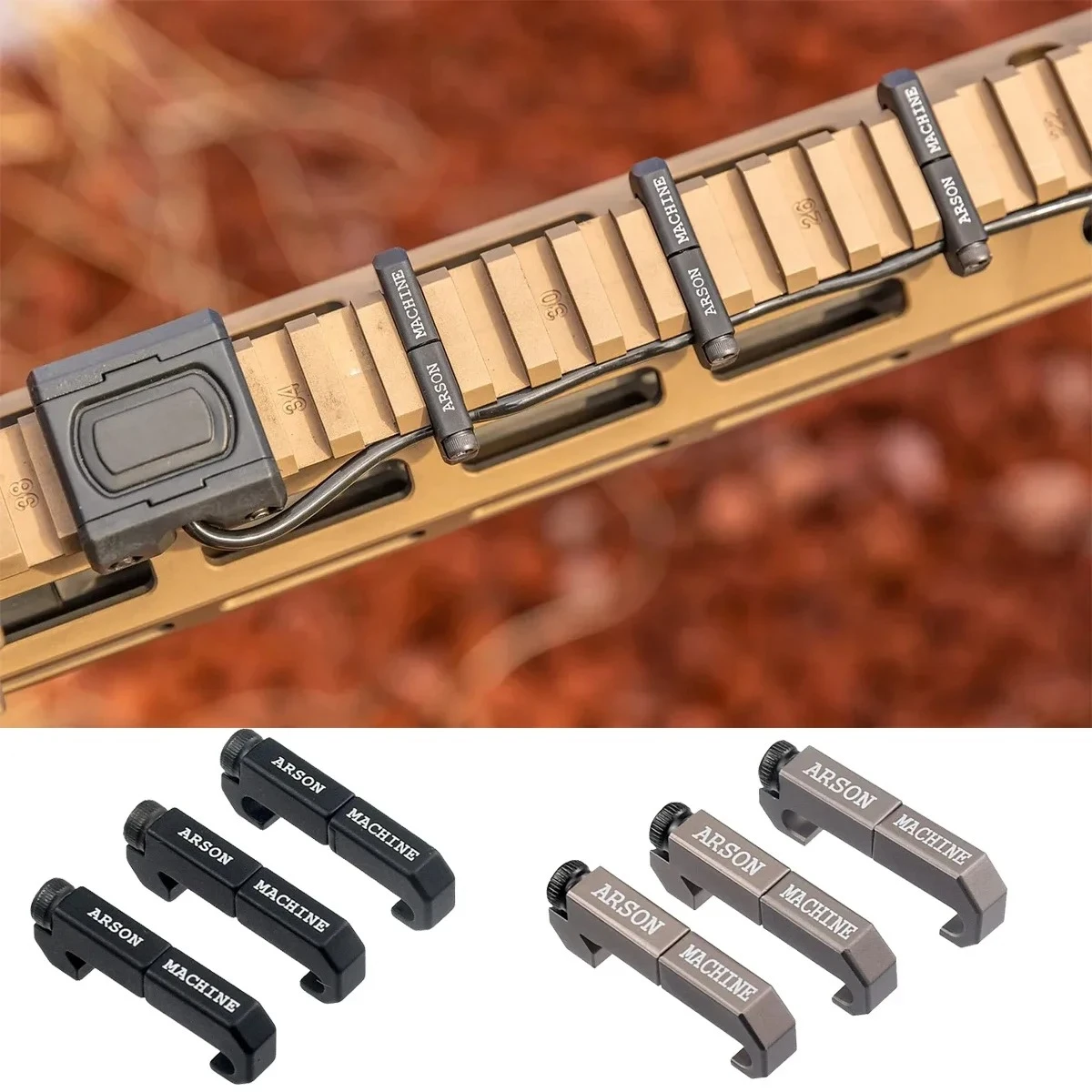 Tactical Arson Machine Cable Management WireGuide System - 3Pc Set for Flashlight Switch Cable Clip