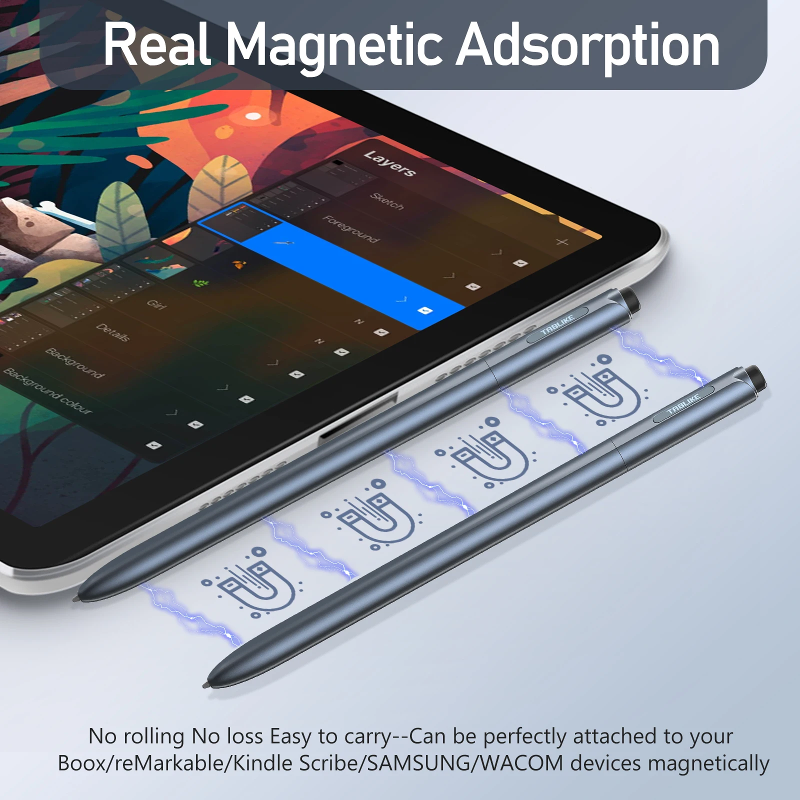Premium EMR Stylus with 4096 Pressure Sensitivity, Eraser, Palm Rejection, and Tilt Sensing
