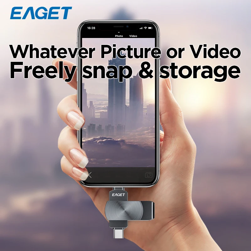 EAGET i66Pro USB Flash Drive 128G 256G 512G Type-C Flash Drive MFi Certification Memory Stick For iPhone 15 iPad usb flash drive flash drive type c pendrive