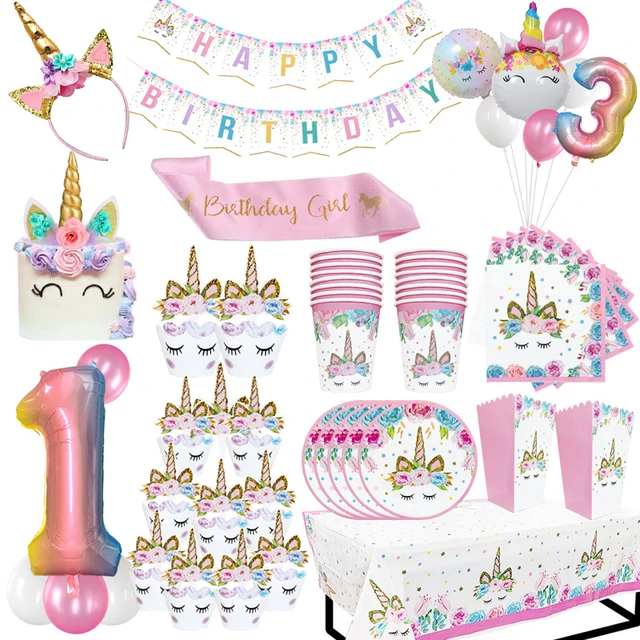 Unicorn Birthday Party Decoration  Unicorn Birthday Girl Decoration -  Party Supplies - Aliexpress