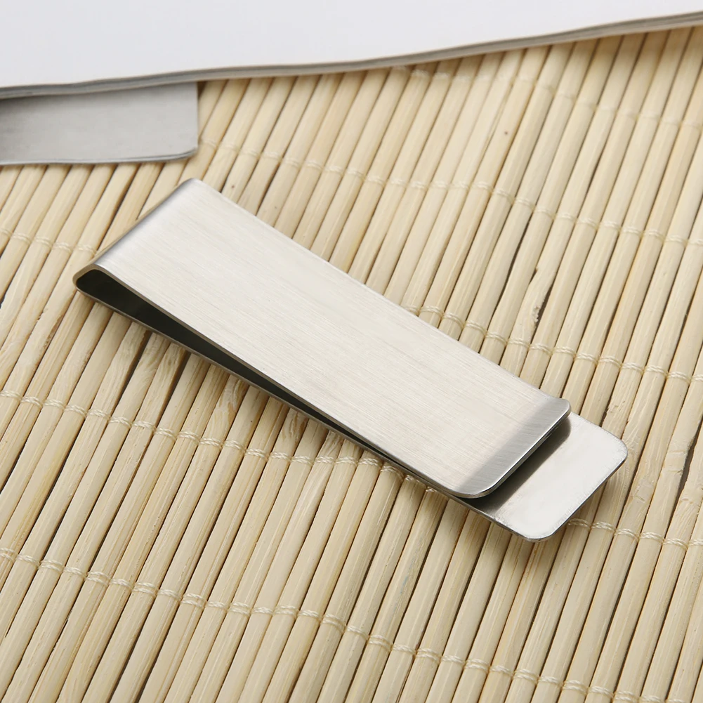 Mini Money Clip Stainless Steel Ready Money Folder Anti-lost Wallet Dollar Cash Clamp Reusable  Simple for Outdoor Travel