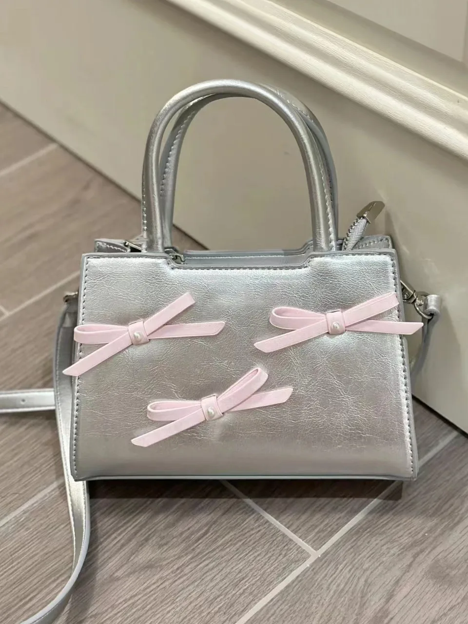 2024 Summer Women's Handbags Summer All-Match Cute Bowknot Female Crossbody Bags Sweet Girl's Square Shoulder Messenger Bag