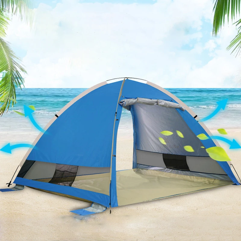 

Outdoor Double Seaside Sunscreen Awnings Automatic Speed-opening Beach Tents Fishing Tent Creative Ultra-light Small Awnings