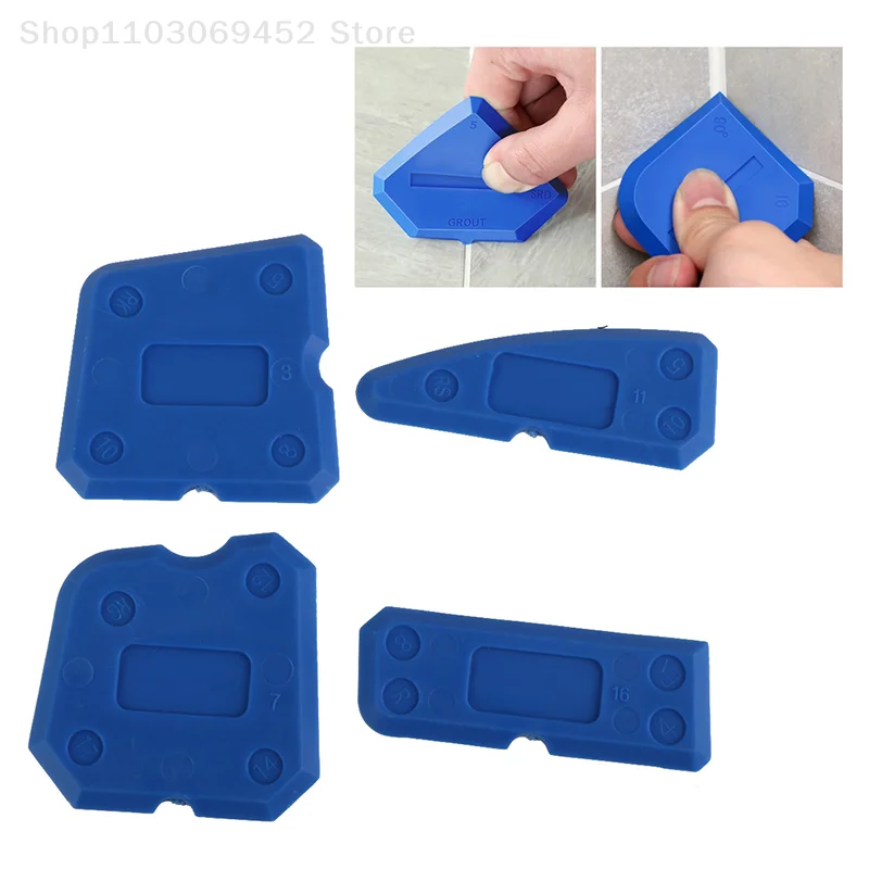 

4Pcs Caulking Tool Kit Silicone Joint Sealant Spreader Spatula Scraper Edge Repair Tools Floor Tile edges Cleaner