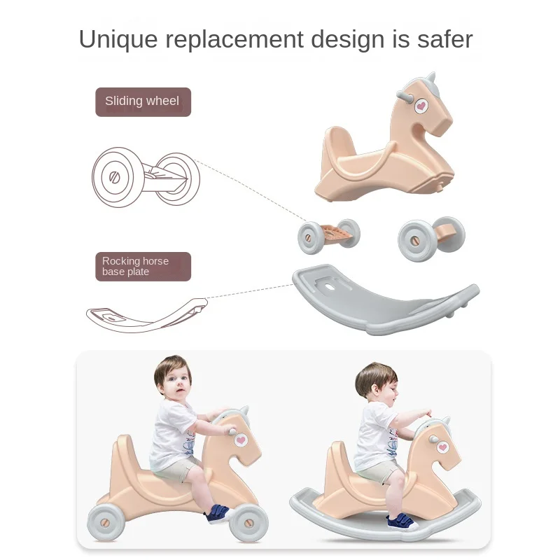 LazyChild Small Trojan Horse Child Safety Rocking Horse Baby Birthday Gift Toy With Music Baby Dual-Use Pulley Rocking Horse 3 LazyChild Small Trojan Horse Child Safety Rocking Horse Baby Birthday Gift Toy With Music Baby Dual-Use Pulley Rocking Horse 3