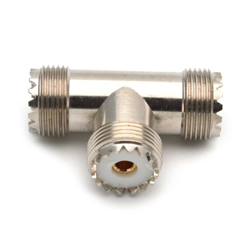 

PL259 UHF Female to Dual SO-239 UHF Female SO239 Triple Type 3 Way Adapter