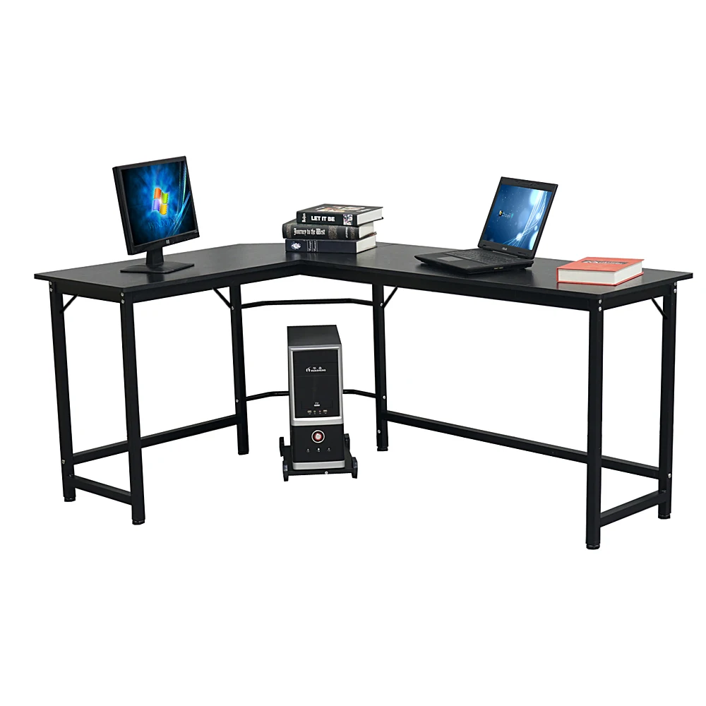 [Flash Sale]L-Shaped Desktop Computer Desk Computer Table PC Desk Black 168x120x72CM[US-W]