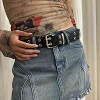 Women's Belt  Large size Double Hole Men Belt Punk Hip Hop Rock Style Subculture Y2K Belt Punch Free Belt for Men and Women - Image 2