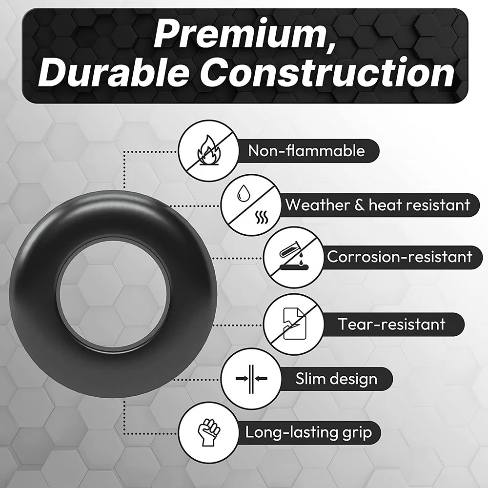 Rubber Grommet Kit 180-Piece For Holes O Rings 1/4" 5/16" 3/8" 7/16" 1/2" 5/8" 7/8" 1" Sizes