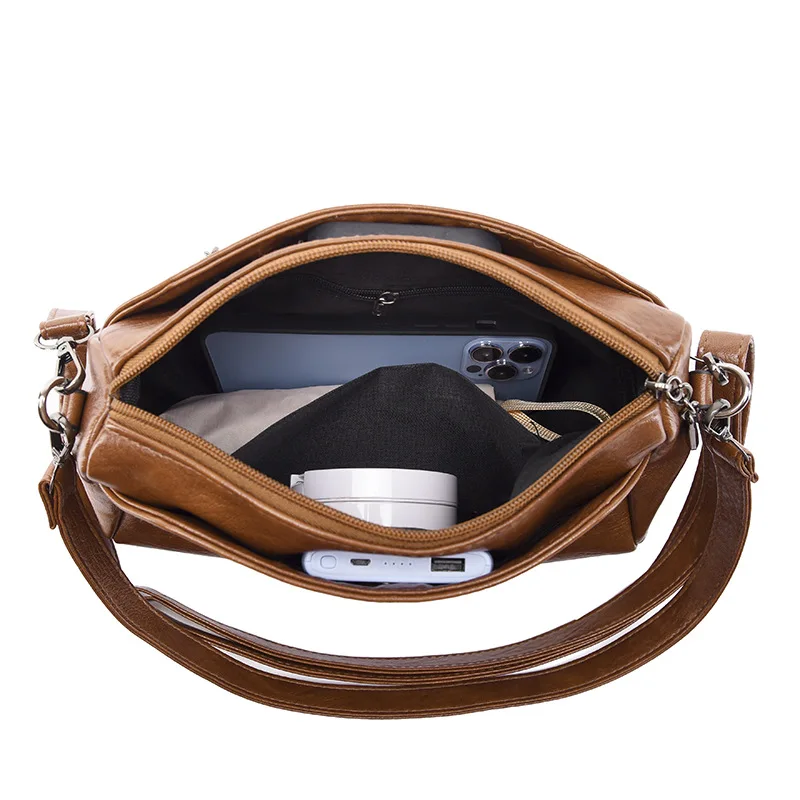 NEW Black Shoulder Bag Large Capacity PU Leather Crossbody Bag European Style Daily Commuting Leisure Business Travel All-match