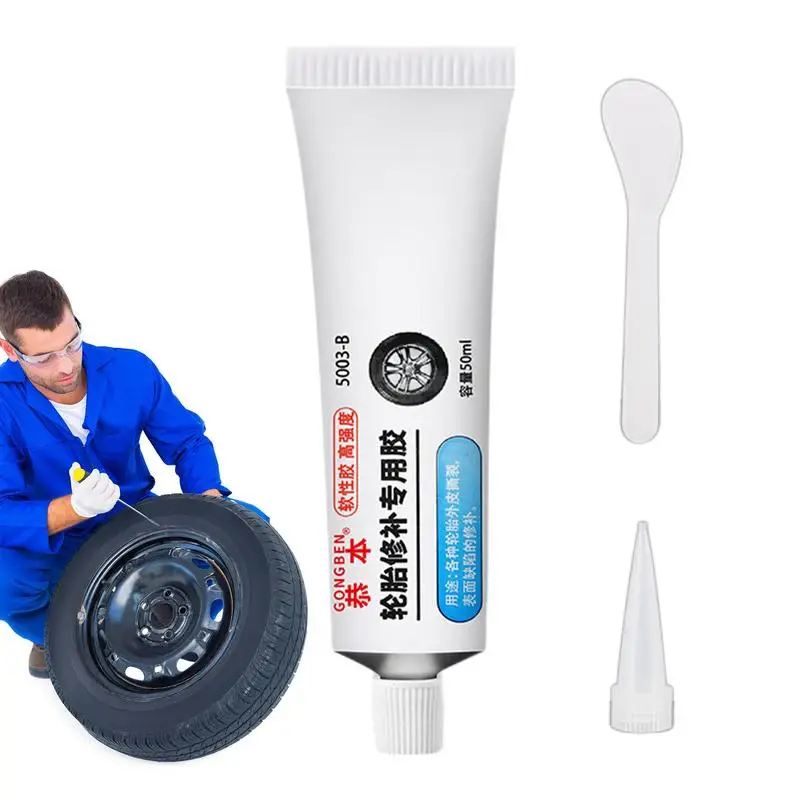 

50ml Car Tire Repair Glue Waterproof And Strong Bonding Glue For Sidewall Puncture Tire Side Hard Injury Auto Accessories