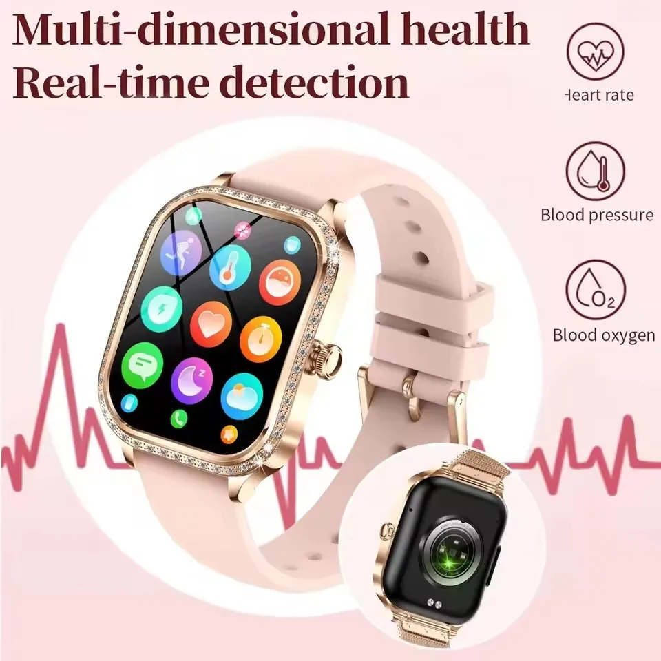 For Xiaomi Android Fashion Women Smart Watch AMOLED HD Screen Heart Rate Custom Dial Watches Voice Calling SmartWatches 2025 New 6