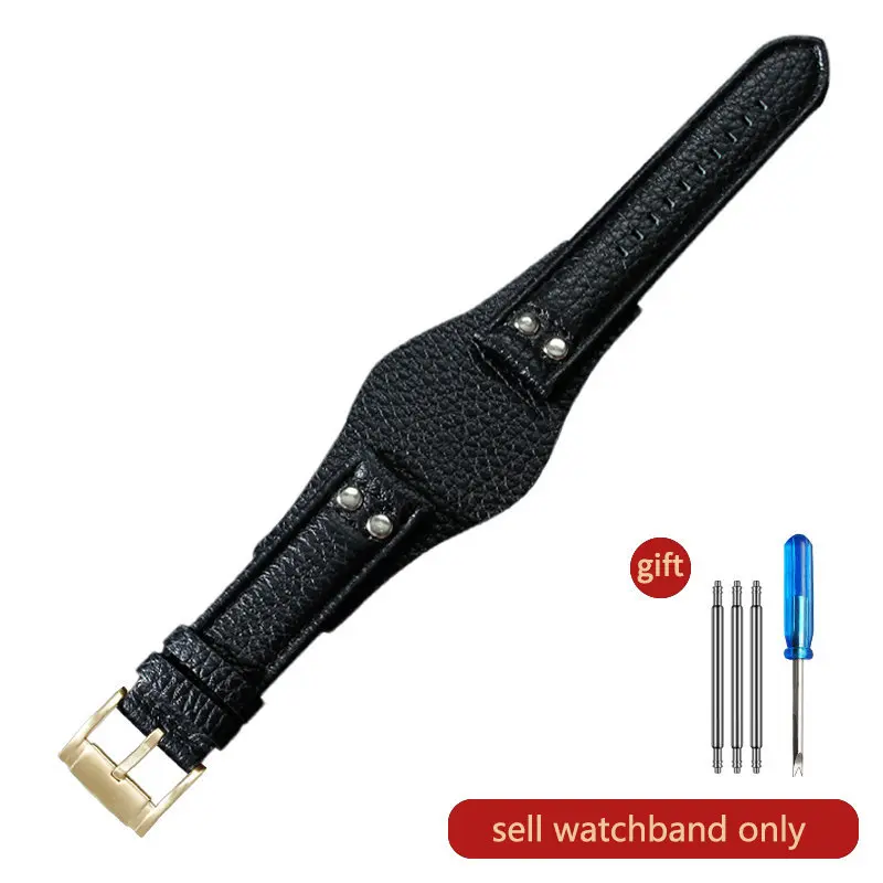 Breathable Skin Friendly Genuine Cowhide Leather Watchband – Waterproof 22mm Strap