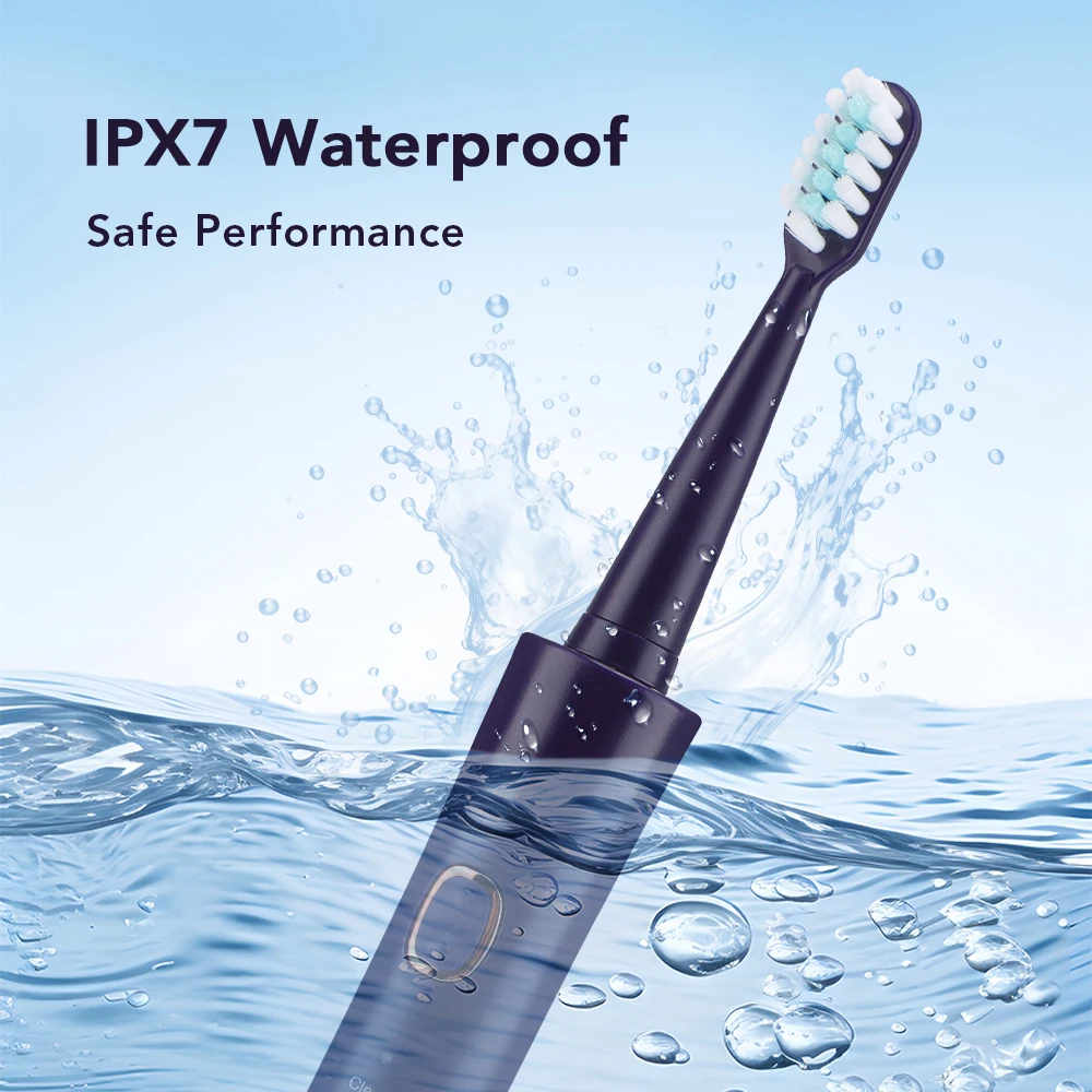 Electric Toothbrush Rechargeable Waterproof with 4 Soft Brush Heads