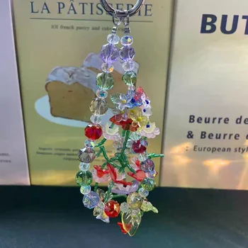 Catena per telefono con perline colorate estive, ciondolo per borsa, portachiavi per auto, custodia per auricolari, accessori per telefono