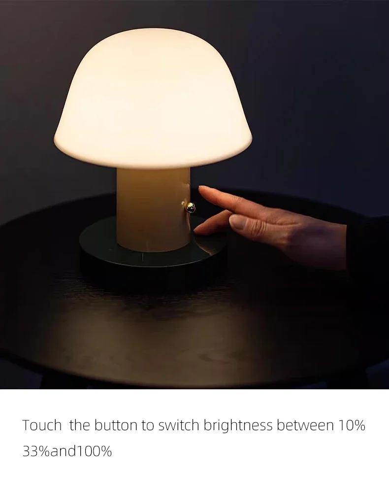 Description Picture 3 of itemPostmodern Cordless Mushroom Table Lamp Rechargeable Battery Operated Night Light for Bedroom Living Room Restaurant Outdoor