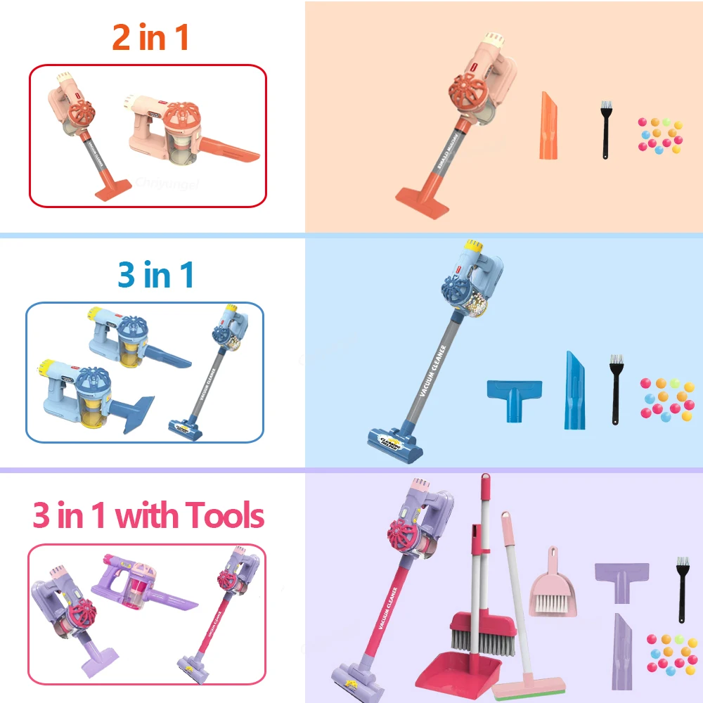 Kids Simulation Electric Vacuum Cleaner Cleaning Set for Toddlers Role Play Housekeeping Educational Toys Girl Boy Gifts - Bilde 6