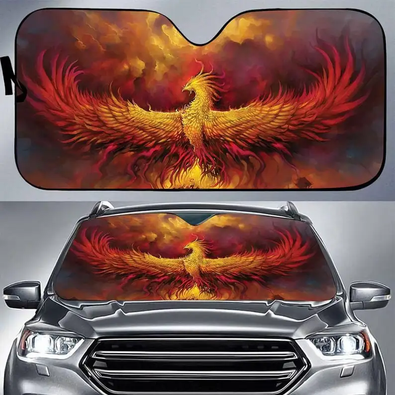 

Phoenix Fire Bird Truck Sunshade Vinyl Wrap D Full Color Graphics Printed Cute Christmas Gift For Best Friend, Family Gift Car S