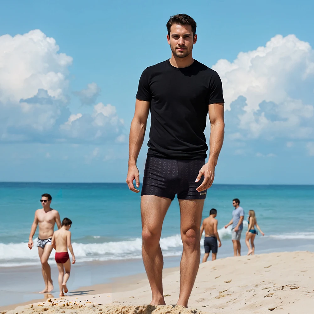 Modishion Summer Men's Sexy Swim Trunks Fashion Printed Swim Trunks Boxer Briefs Sports Beach Shorts: 3 - 5 Days Free Delivery Only UK