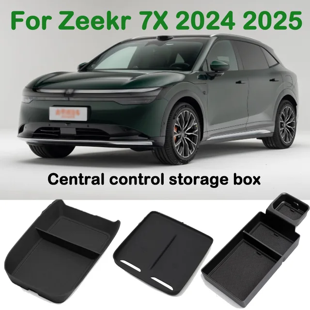 Center Console Organizer Tray Armrest Storage Box for Zeekr 7x 2024 2025, ABS For Tidy Collection of Glasses, Other Items 1