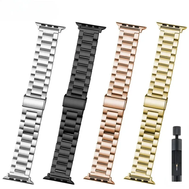

Ремешок из нержавеющей стали для Apple Watch, металлический браслет для iWatch 49/45/41/40/38 мм