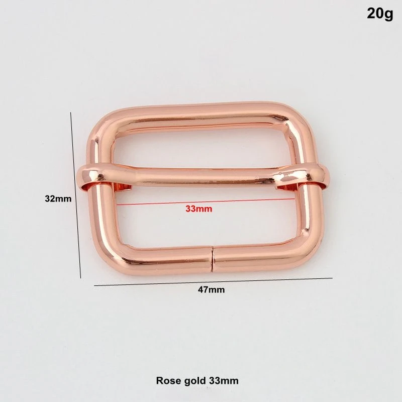 Rose Gold Metal Buckles and Sliders for Straps and Belts - Adjustable Tri Glide Accessory Set (5/10/20pcs)