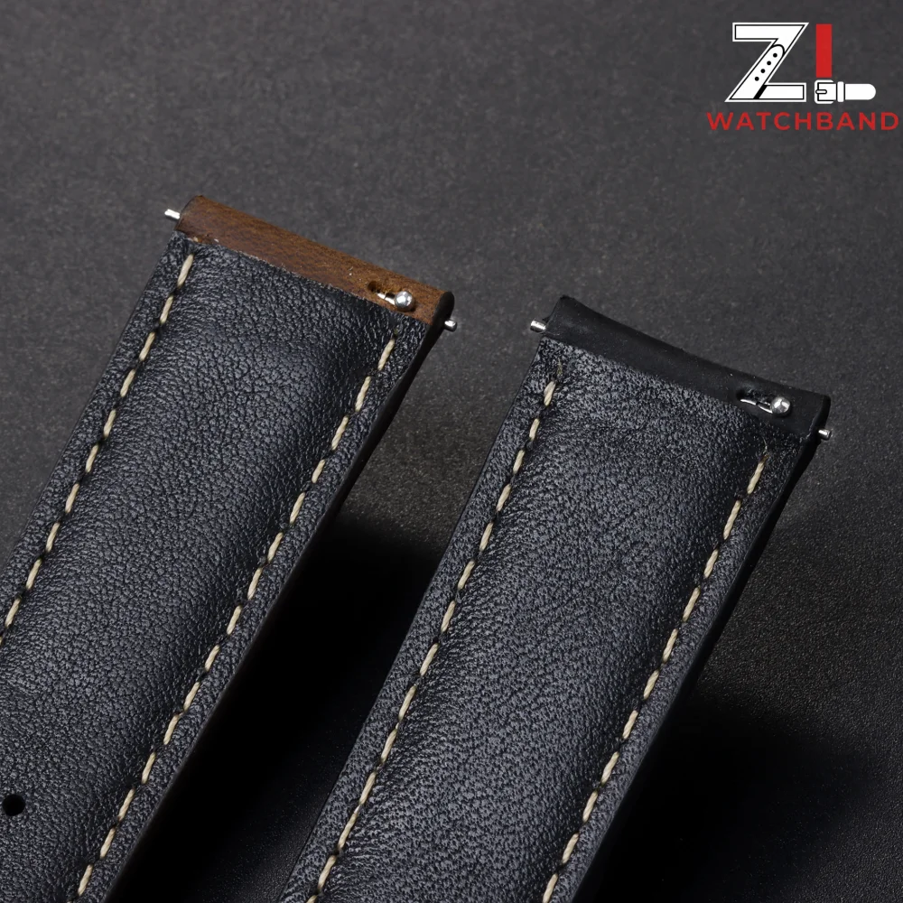 Vintage Brown Genuine Leather Quick Release Watch Strap Replacement Belt