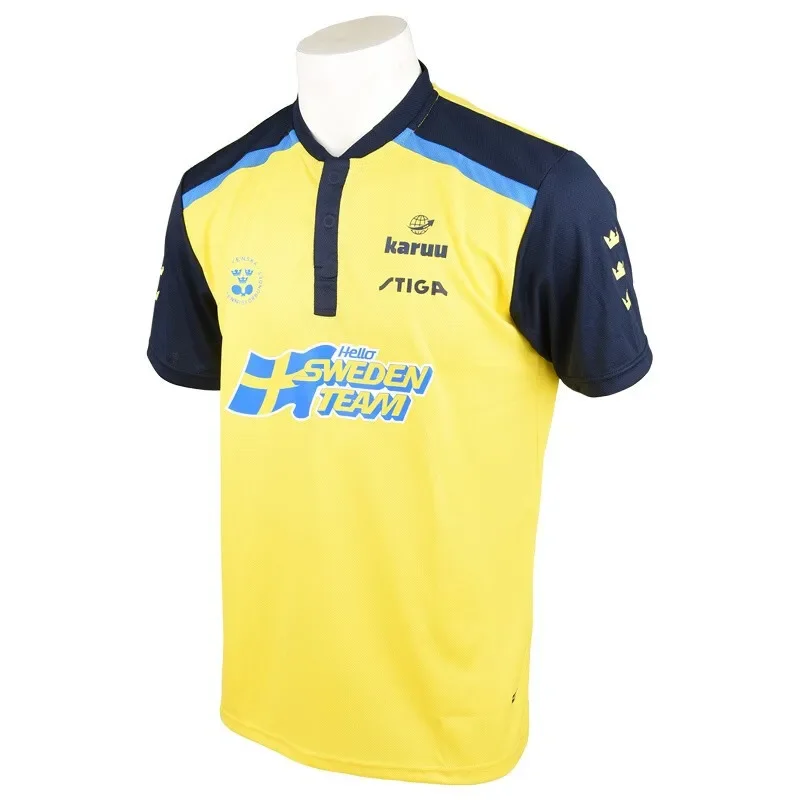 Stiga Sweden Team Table Tennis Clothes Sportswear Quick Dry Short Sleeve Ping Pong Tshirts Sport Jerseys Tops