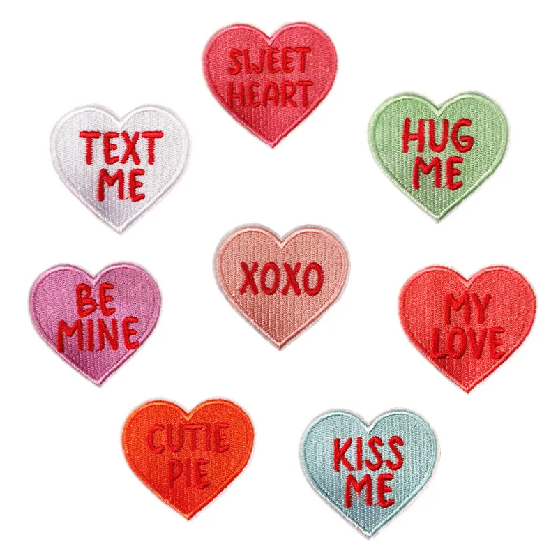 50 шт./партия, забавные нашивки с надписью «Love Heart Me»