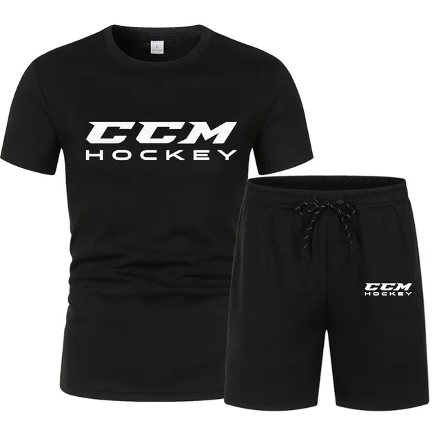 New Summer Tracksuit Men Ccm Hockey Short Sleeve T Shirt Shorts Set Sportswear Men S Casual.jpg
