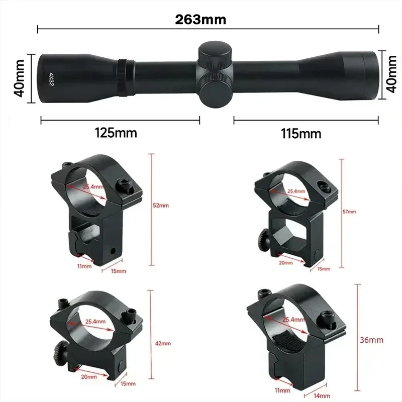 4x32 Optical Hunting Tactica Rifle Scope Crossbow Short RifleScope Telescope Airsoft Scopes 11mm/20mm Rail Mount