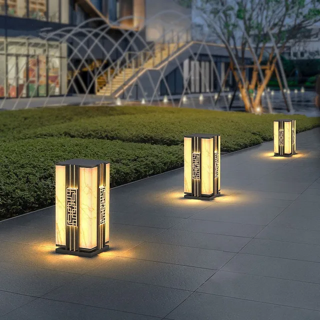 Kültéri Napenergia -Vízálló Ip65 Led Gyep Könnyű Új Kínai Villa Udvar Füves Utánzat Márvány Táj Dekoratív Utcai Lámpa - Image 2