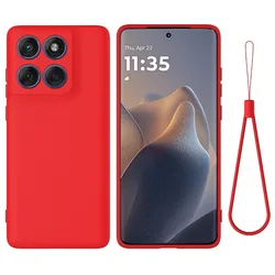 Solid Color Liquid Silicone Shockproof Matte Phone Case - Motorola Edge 60 Neo (Red)