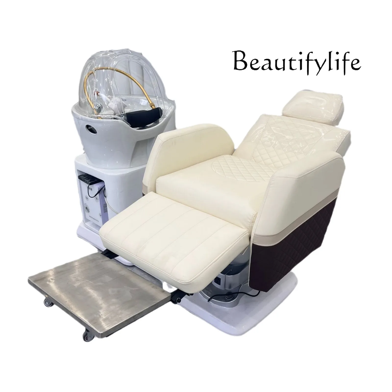 

Head Therapy Bed Multifunctional Rotating Lifting Electric Shampoo Chair Semi-Lying Hair Salon Shampoo Bed