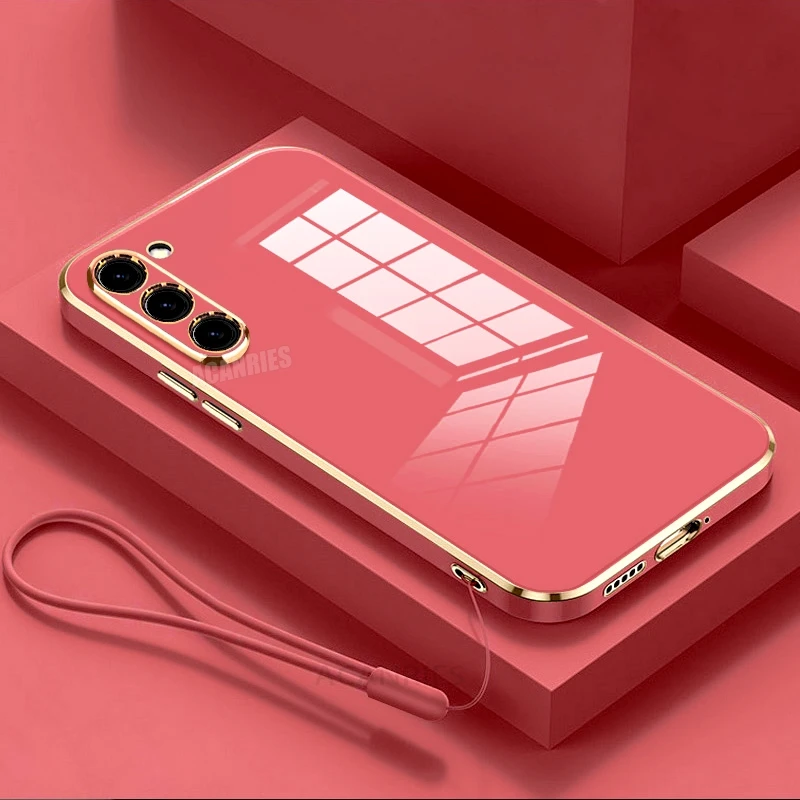 Luxury Plating Lanyard Silicone Case – Premium Back Cover for Samsung Galaxy Series
