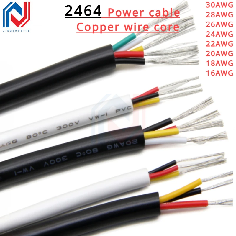 2/5/10M28262422201816AWGUL2464SheathedWireCableCopperSignalCable234567810CoreSoftElectronicAudioWire-AliExpress