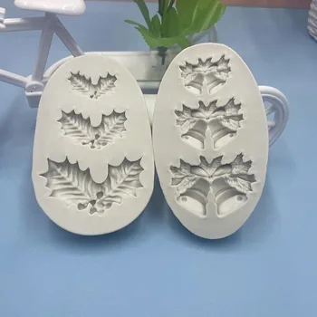 Holly Leaf Bells Silicone Baking Mold 2