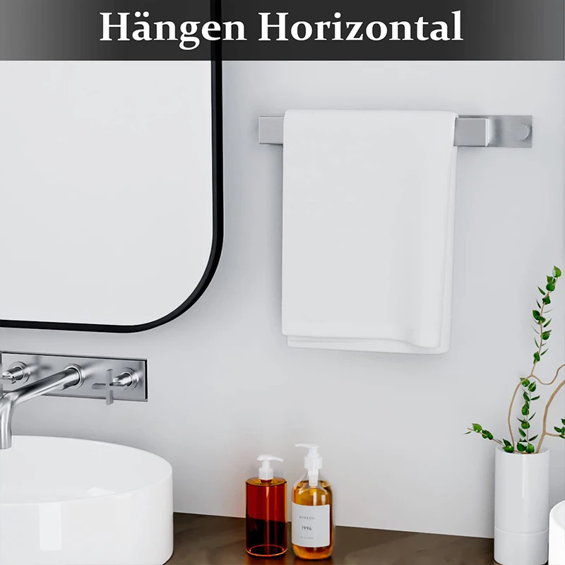 Towel Rack Black Towel Bar Bathroom Towel Rack Hook Space Aluminum Two Way Install Kitchen Storage Holder