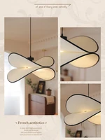 Lampe en tissu Wine--Sabi, lustre rétro, style français, chambre à coucher, vent ancien, famille d'accueil, restaurant, salon, crème 5