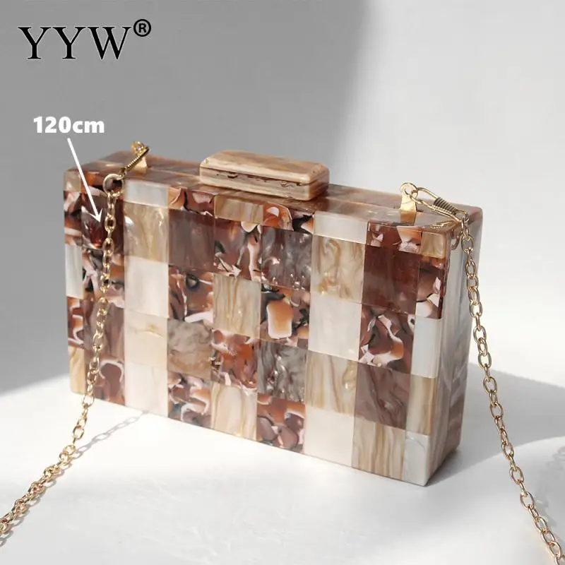 Women Shoulder Bag Box Acrylic Crystal Luxury Female Wedding Purse