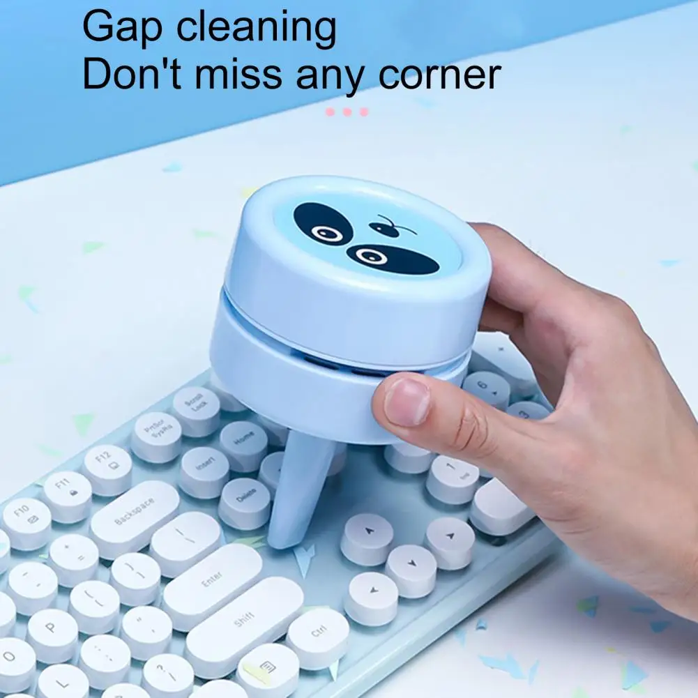 Desktop Vacuum Cleaner Strong Suction Nozzle Cartoon Pattern Dust Crumb Ash Removal USB Charging Mini Table Sweeper for School showsee lint remover electric fuzz pellet trimmer machine handheld usb charging fabric shaver remover for clothes spools removal