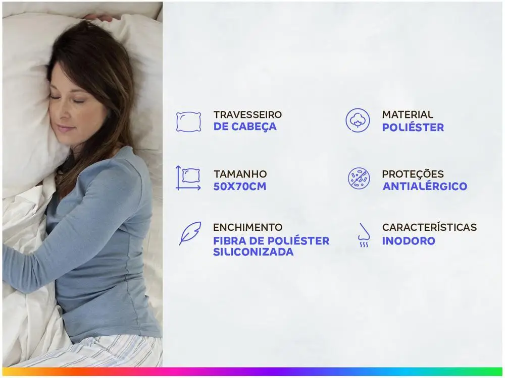 Travesseiro Ortobom de Cabeça Poliéster Nápoles 2