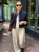 Manteau chic pour femme, mode, simple boutonnage, manches longues, vestes pour femmes, printemps 2026, mode de rue, style chinois, vêtements courts pour femmes 2