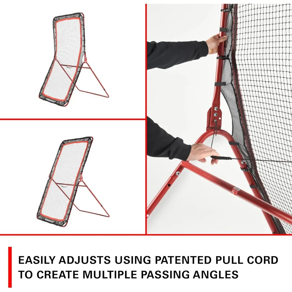 Rukket 4x7ft Lacrosse Rebounder Pitchback Training Screen, Practice Catching, Throwing, and Shooting