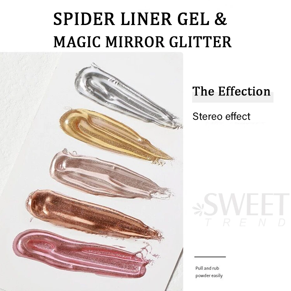 Semi Solid Spider Gel Nail Polish Clear Liner Gel Mirror Powder Adhesive Lacquer DIY Flower Drawing Adhensive Glue Manicure Tool
